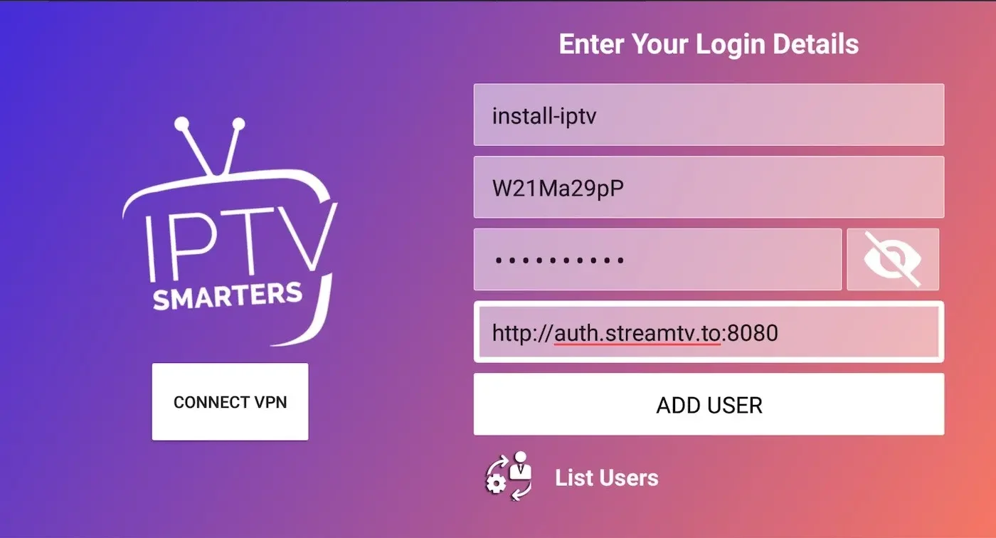 IPTV Smarters Step 2